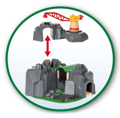 BRIO World magnetic couplings highlight simple, secure train connections.