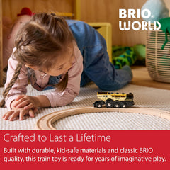 BRIO Mighty Golden Action Locomotive included with wooden track sets for durable family fun