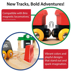 BRIO World Special Track Pack curved track adds smooth bends for layouts.