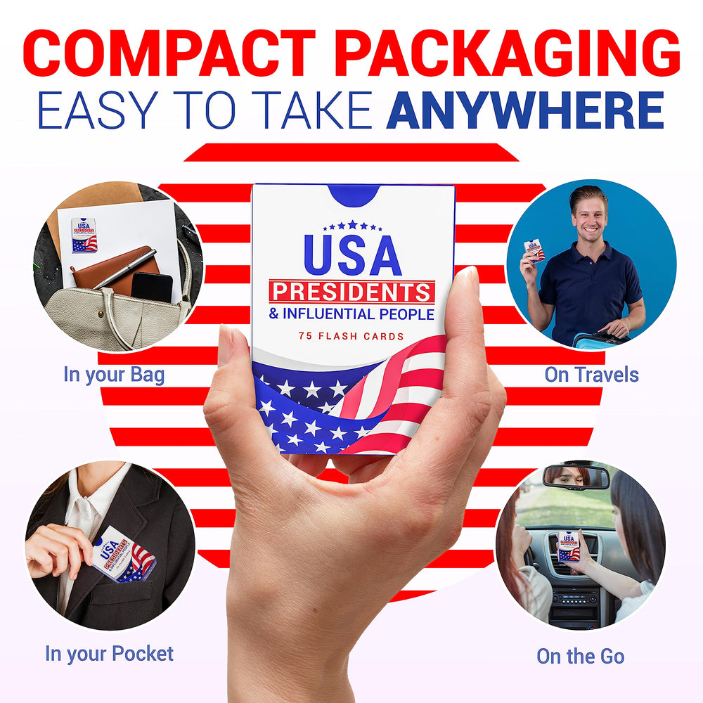 Briston USA Presidents flash cards glossy 300GSM cardstock for premium feel