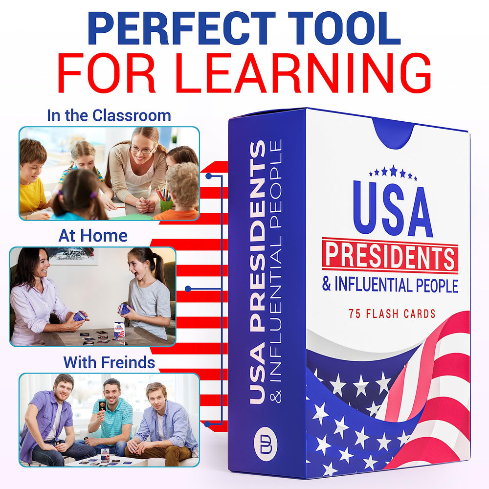 Briston USA Presidents flash cards rounded corners for easy handling