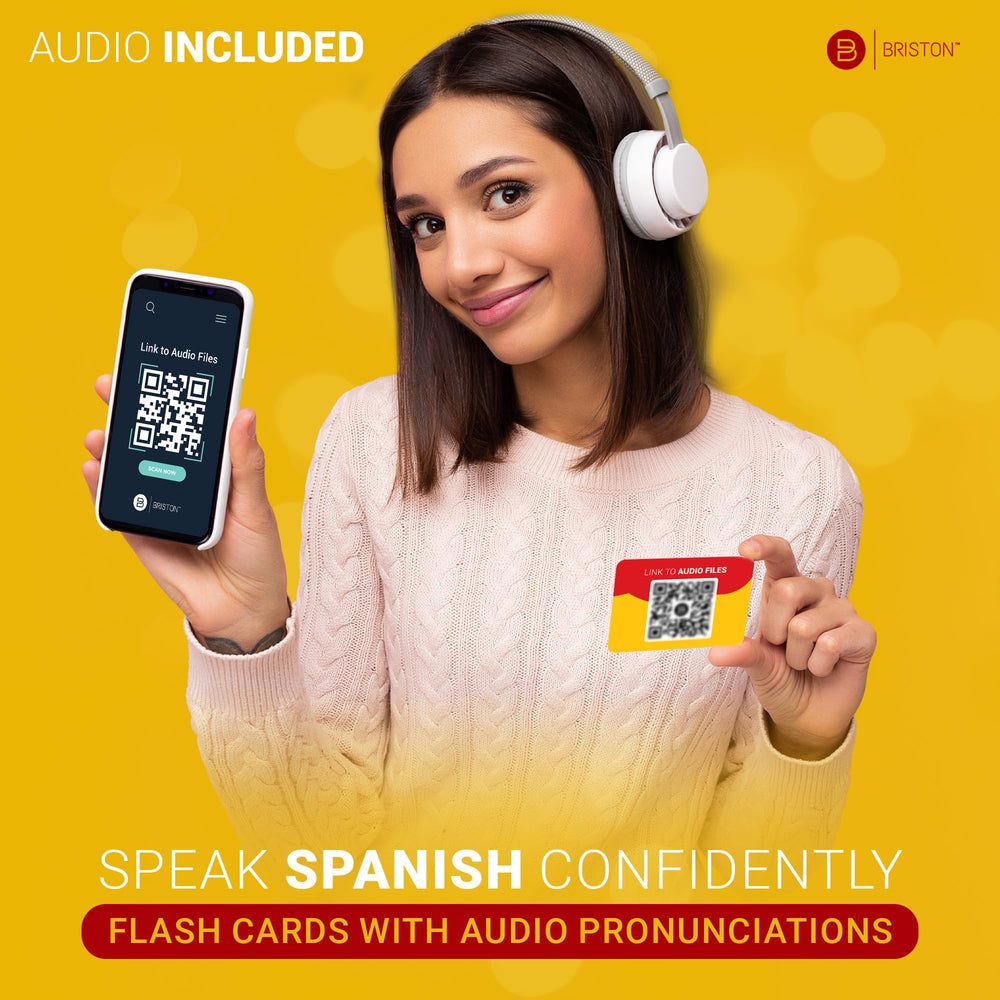 Briston Spanish Phrases Flash Cards durable glossy stock for daily use