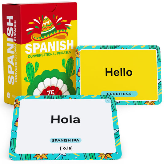 Briston Spanish Phrases Flash Cards front cover for quick on-the-go study