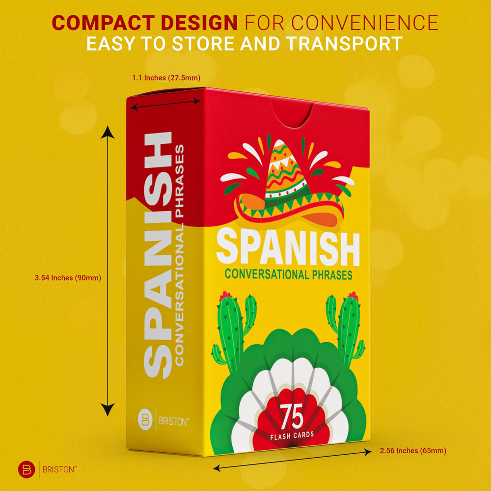 Briston Spanish Phrases Flash Cards water-resistant design for travel