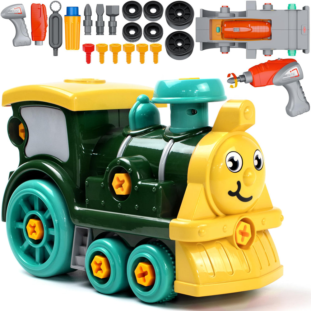 Brixlytoys toddler take apart train set front view supports hands-on exploration