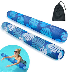 Brmoka 2-pack inflatable pool noodles with fabric cover offering jumbo buoyancy for family pools.