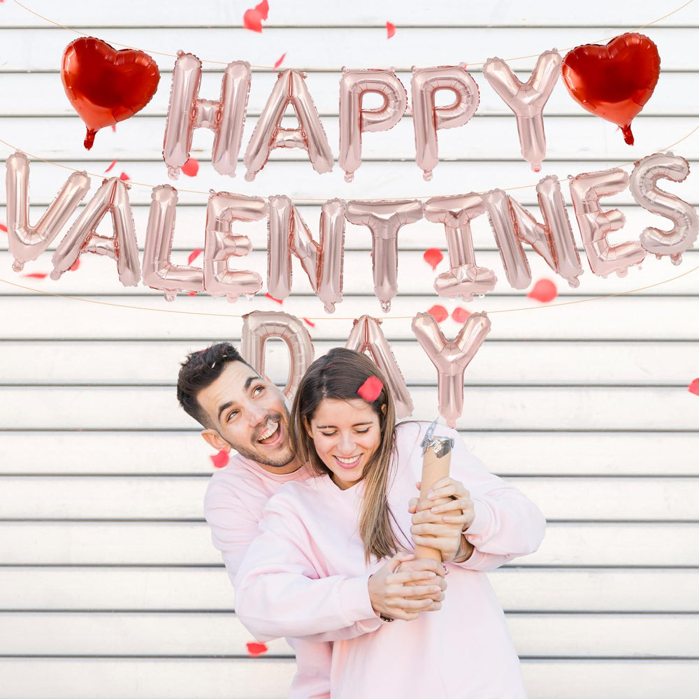 Broeify Mylar foil balloons are helium-ready for a floating Valentine centerpiece
