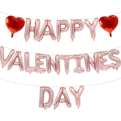 Broeify 16-inch rose gold HAPPY VALENTINE'S DAY balloons for romantic décor