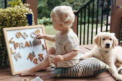 Brooklyn Neutral embedded magnets prevent surface scratches while teaching letter recognition.