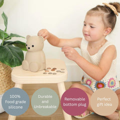 Brooklyn Neutral unbreakable money bank—perfect for toddler savings