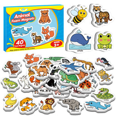 Broytain 40 Animal Fridge Magnets collection on metal surface for animal recognition