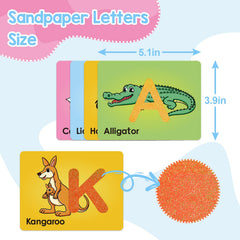 Broytain sandpaper letters card D with animal illustration enhances tactile learning for toddlers