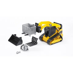 Bruder 02318 front-loader pallet forks for precise pallet placement and balance.