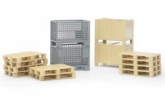 Bruder 02415 logistics pallets enable realistic stacking during play.