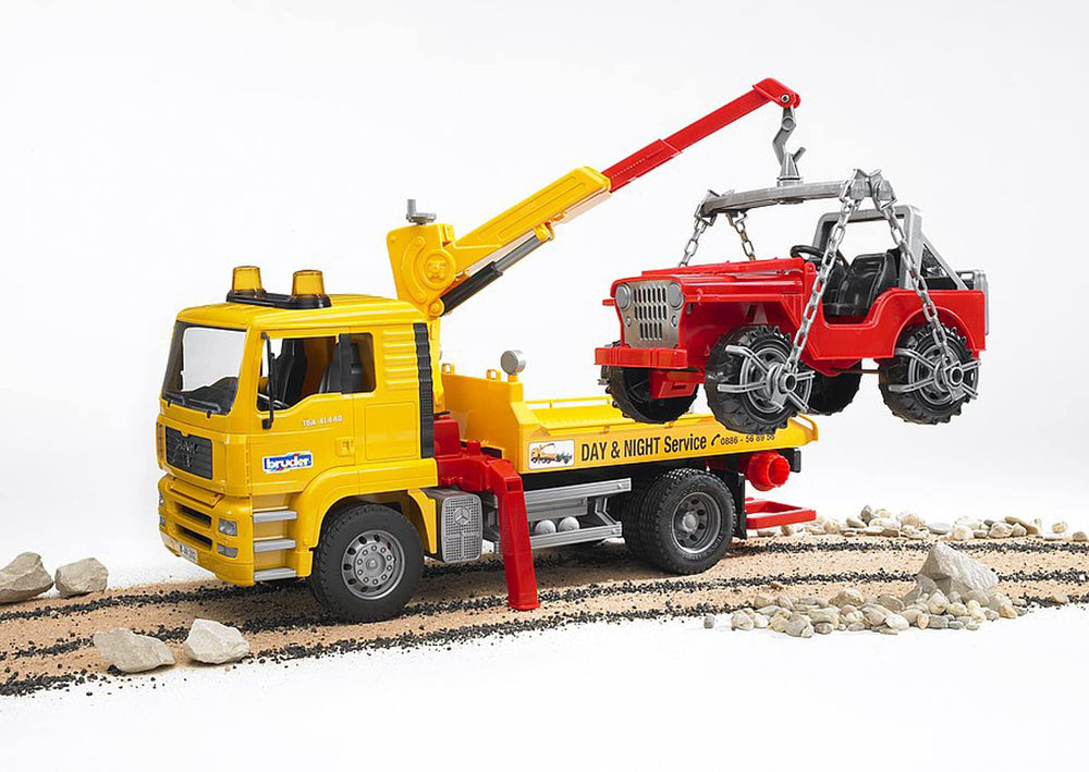 Bruder 02750 cross-country vehicle can be steered for interactive play
