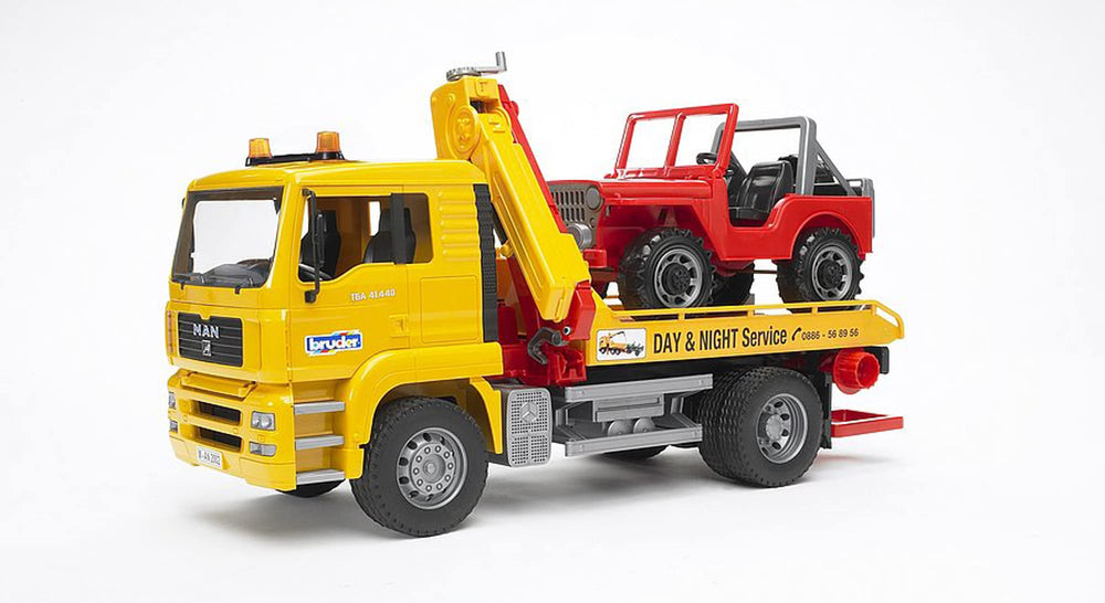 Bruder 02750 extendable wheel lift supports safe, realistic recoveries