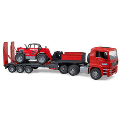 Bruder 02774 Manitou loader arm extended enables authentic lifting actions during pretend projects
