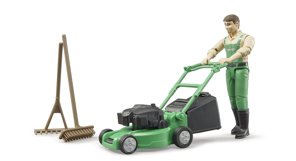 Bruder 62103 bworld gardener with lawn mower for imaginative outdoor play