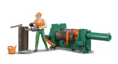 Bruder bworld log splitter with accessories for realistic pretend woodworking