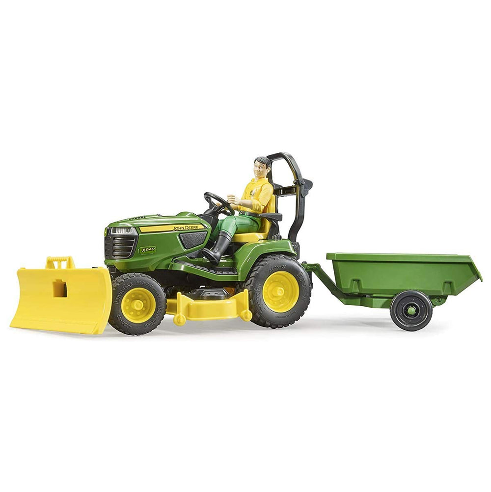 Bruder John Deere lawn tractor with trailer for versatile outdoor play