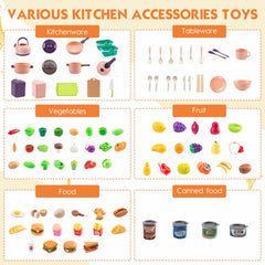 Bruvoalon kitchen cookware and tableware for organized pretend meals