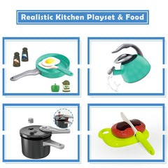 Bruvoalon pressure cooker lid rotates and locks during pretend meals