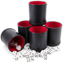 Brybelly dice set with shaker cup on table for family game night