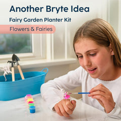 BRYTE Unicorn Terrarium Kit child using tools promotes hands-on creativity.