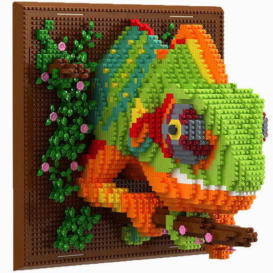 BseSparklion Chameleon 3D wall art assembly showcases lifelike textures for standout home decor