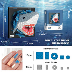 BseSparklion micro blocks shark detail with vibrant colors for display