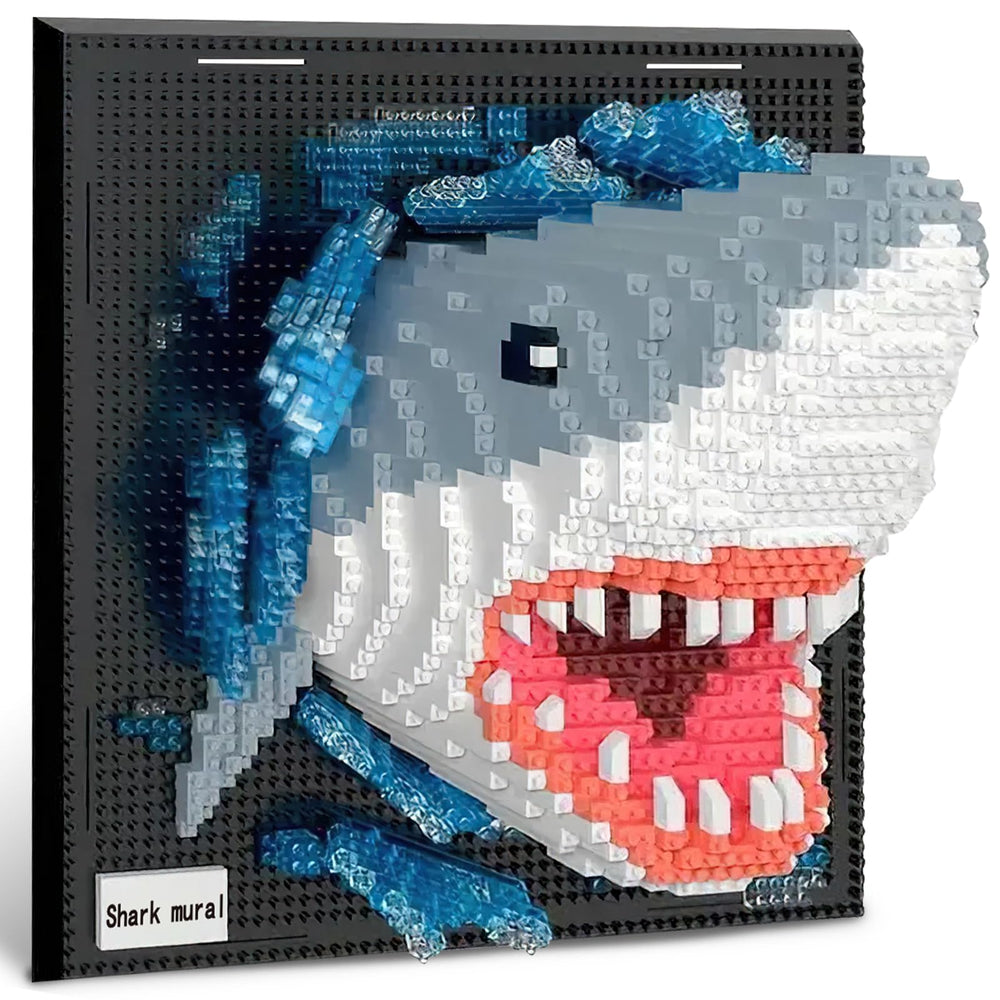 BseSparklion Shark 3D wall art assembly showing intricate shark details for striking decor
