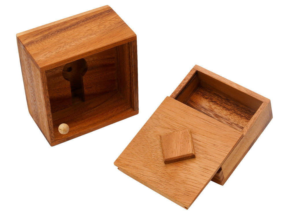 BSIRI Treasure Riddle Box premium wood finish catches light beautifully