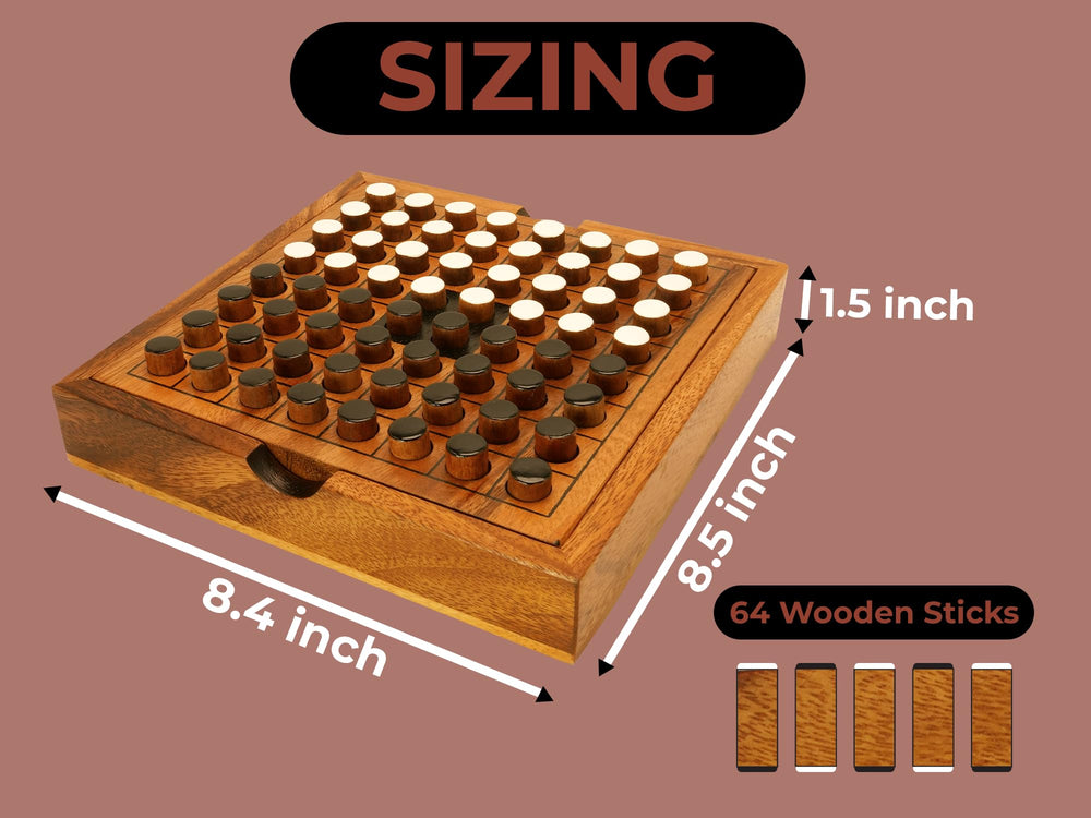 Close-up of BSIRI wooden Othello board showing smooth finish and grain