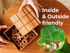 BSIRI tic tac toe board closeup highlighting smooth edges and durable finish.