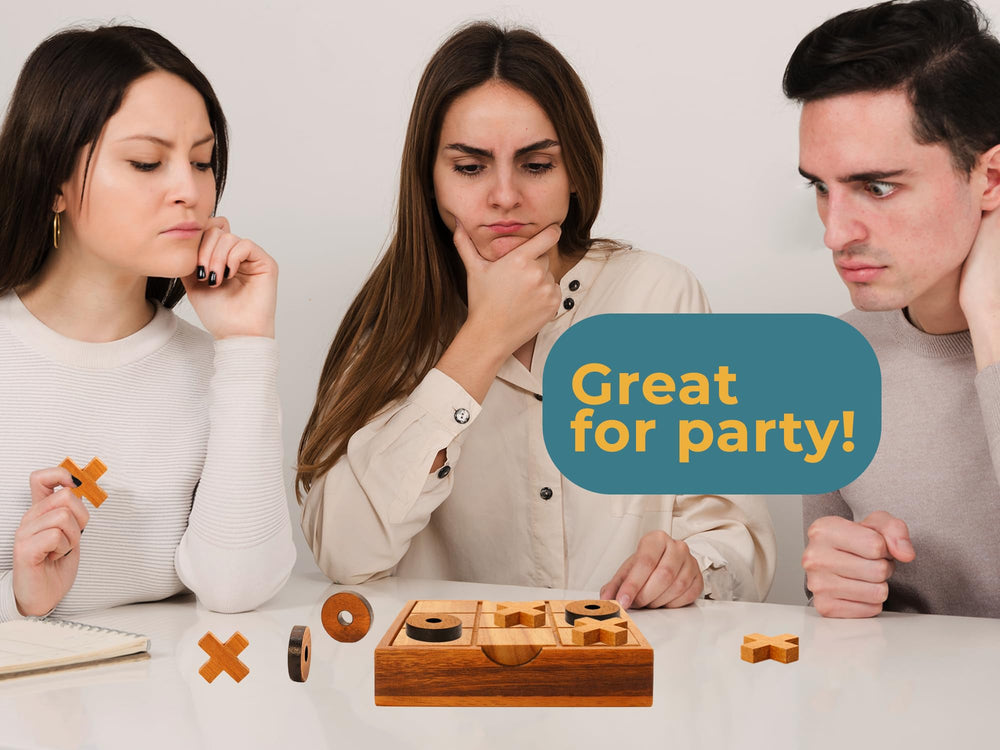 BSIRI wooden tic tac toe game with gift-ready packaging, ideal for unique gifts.