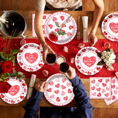 BSOMAM Valentines party decor pack enhances ambience with cohesive color scheme and easy table setup.