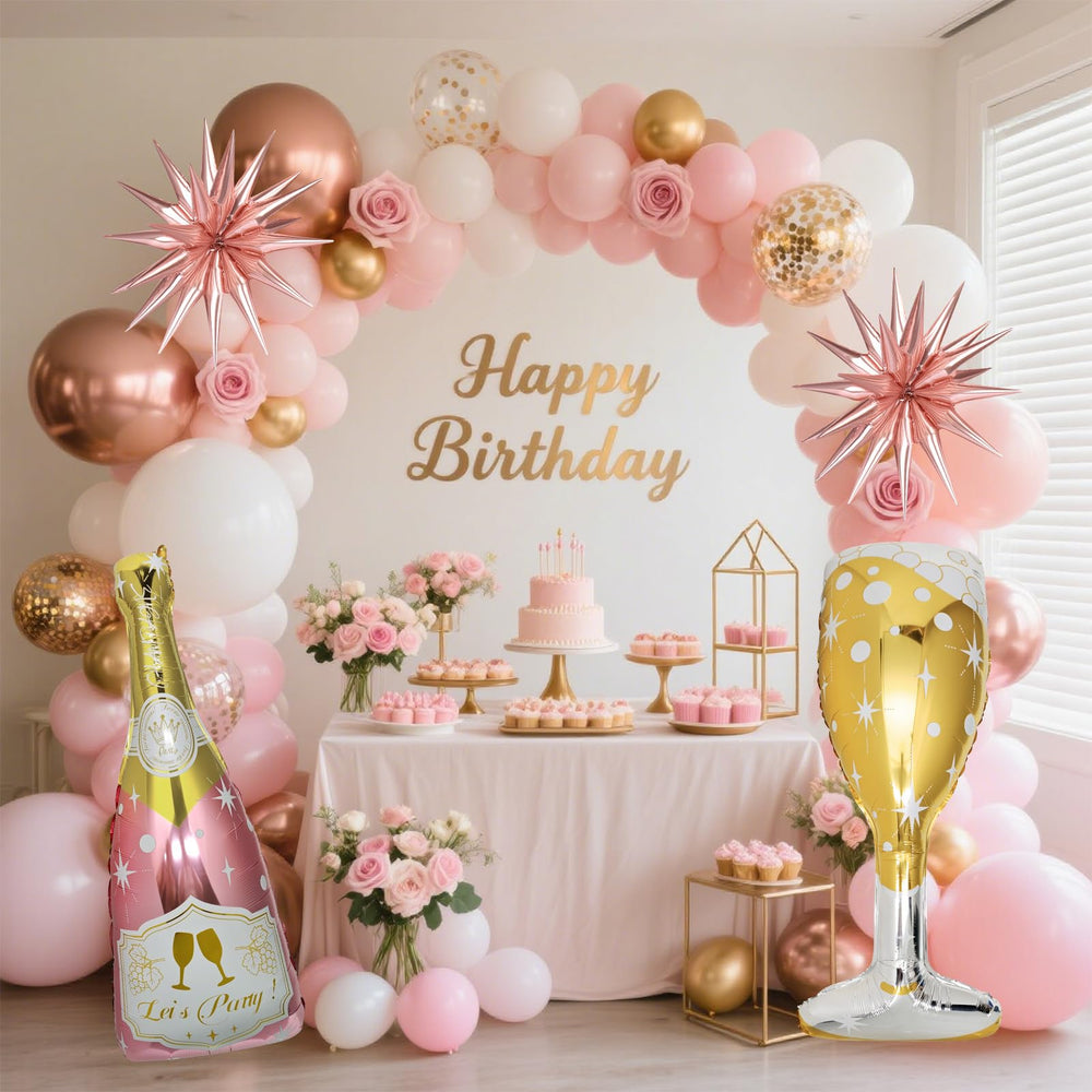 BSRESIN champagne bottle balloons elevate wedding backdrops