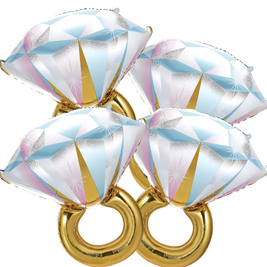 BSRESIN Diamond Ring Balloon 4pcsβeye-catching centerpiece for bridal showers and weddings.