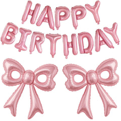 BSRESIN pink bow balloons 31-inch centerpiece for stylish party decor