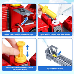 Bstoyder fire truck extendable ladder expands climbing play opportunities.