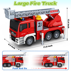 Bstoyder fire truck features lights and sounds for engaging play.