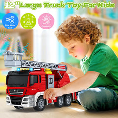 Bstoyder fire truck water tank hose adds splash-ready action and motor engagement.