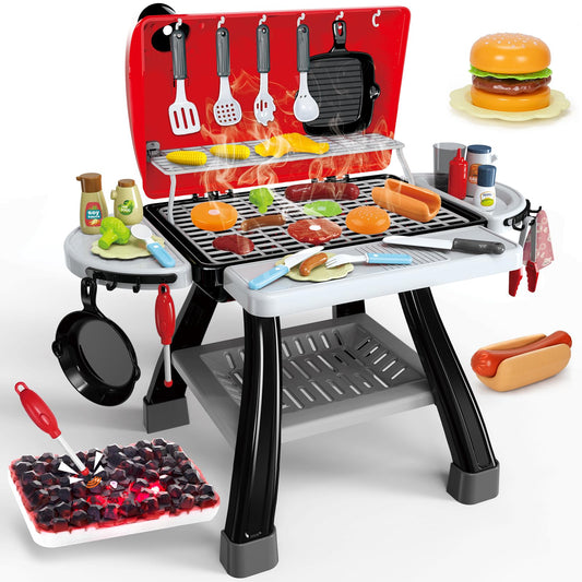 BSTOYDER kids play kitchen grill set sparks imaginative pretend cooking for toddlers.