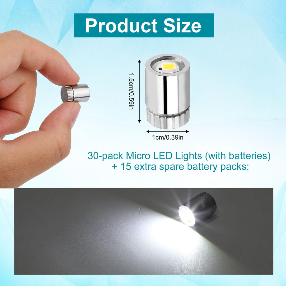 BTFO micro LED lights (1.5x1 cm) for compact dollhouse lighting.