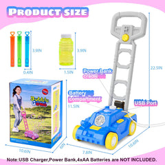 Kids enjoy park-time play with the Bttyu Bubble Lawn Mower.