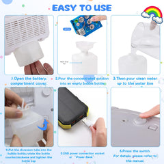 Bttyu bubble machine used by kids for safe, fun bubble play