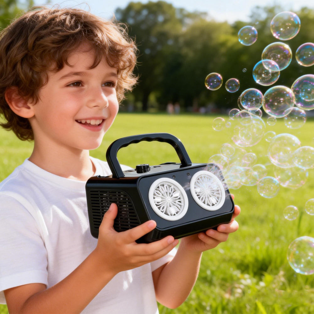 Bttyu dual-fan bubble machine with USB power expands indoor usage.