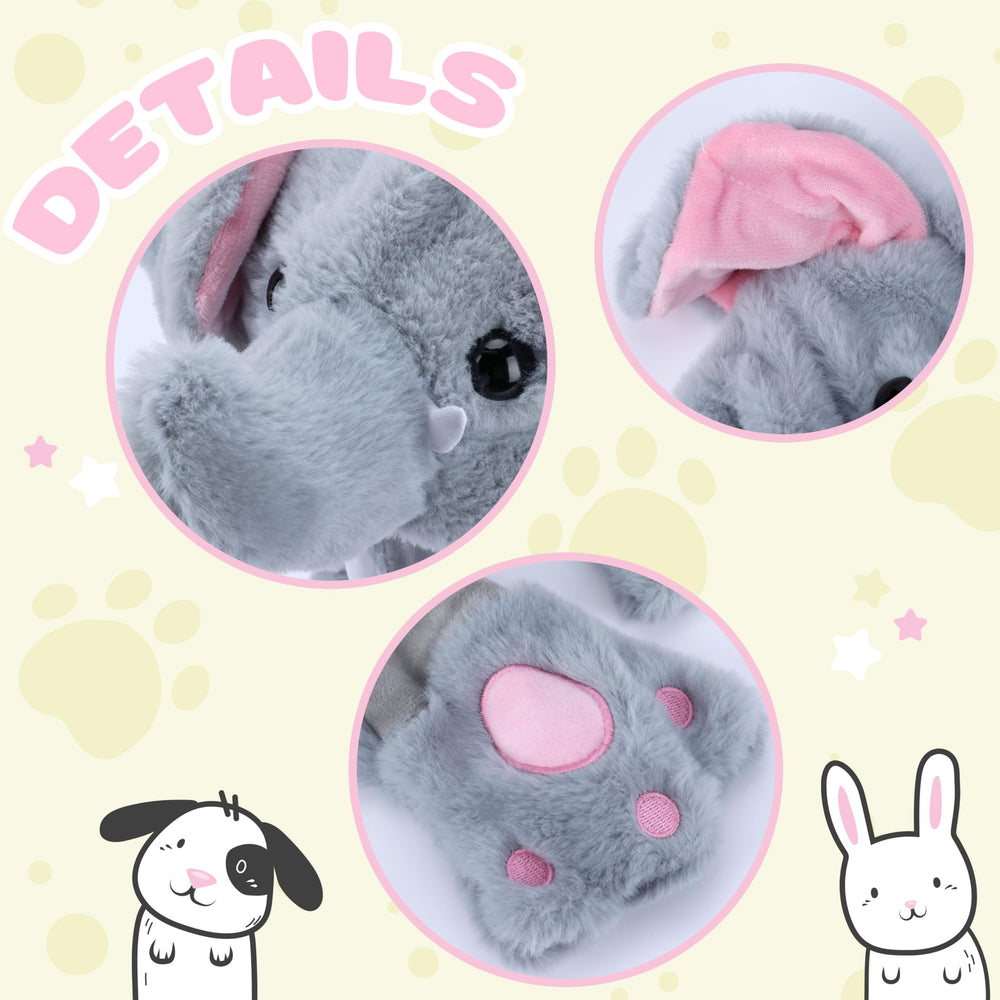 Bubblepompom Elephant Hat paws activate ear movement for fun.