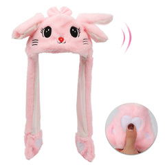 Bubblepompom kitty hat close-up shows movable ears and plush comfort.