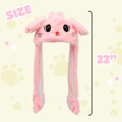 Bubblepompom kitty hat pink 22-inch size suits kids and adults.